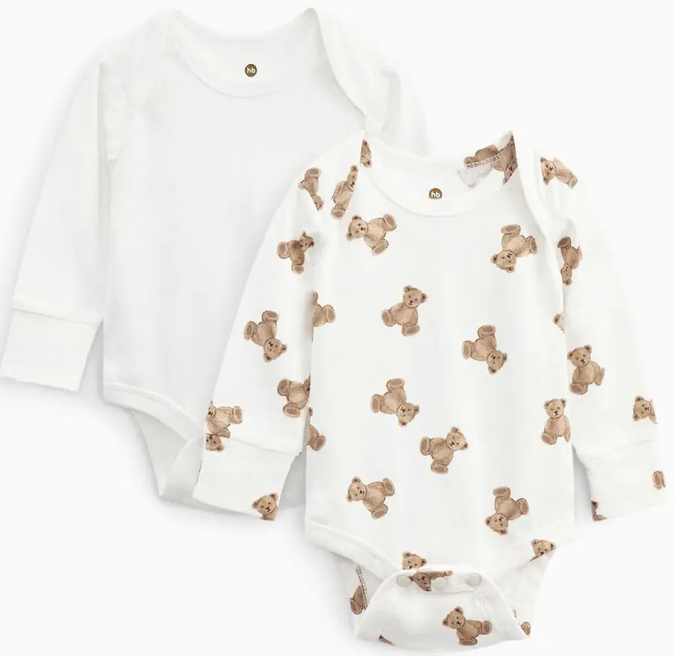 Боди с длинным рукавом, 2 шт, milky&bears, р.68
