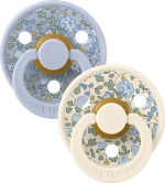 Фотография товара Набор пустышек латексных Bibs Liberty Colour, Eloise, Dusty Blue, до 6 месяцев, 2 шт