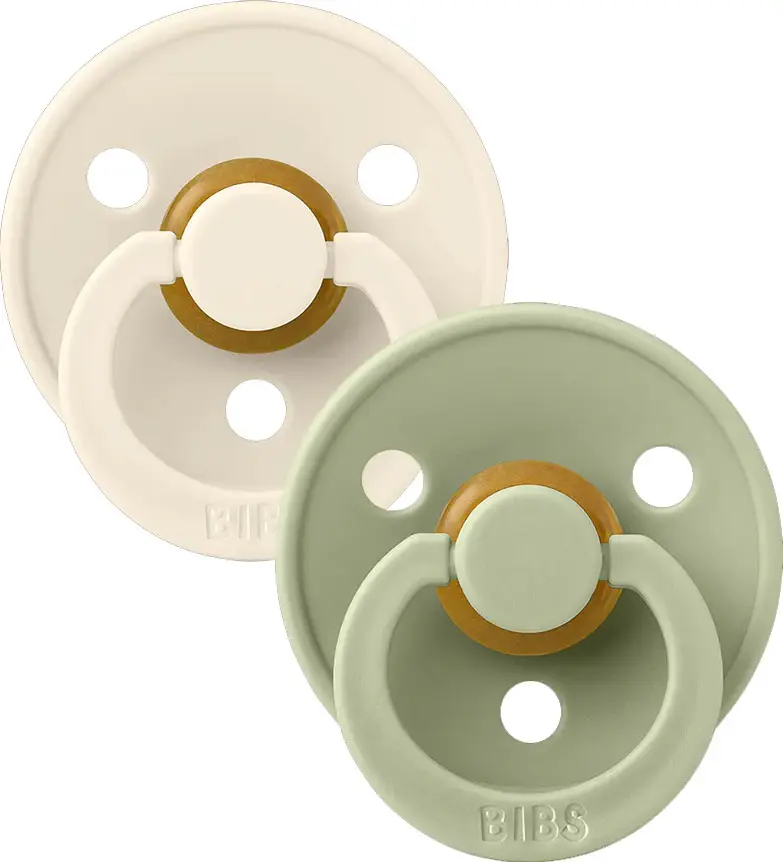 Набор пустышек латексных Bibs Colour, 2 шт, Ivory, Sage, от 6 месяцев