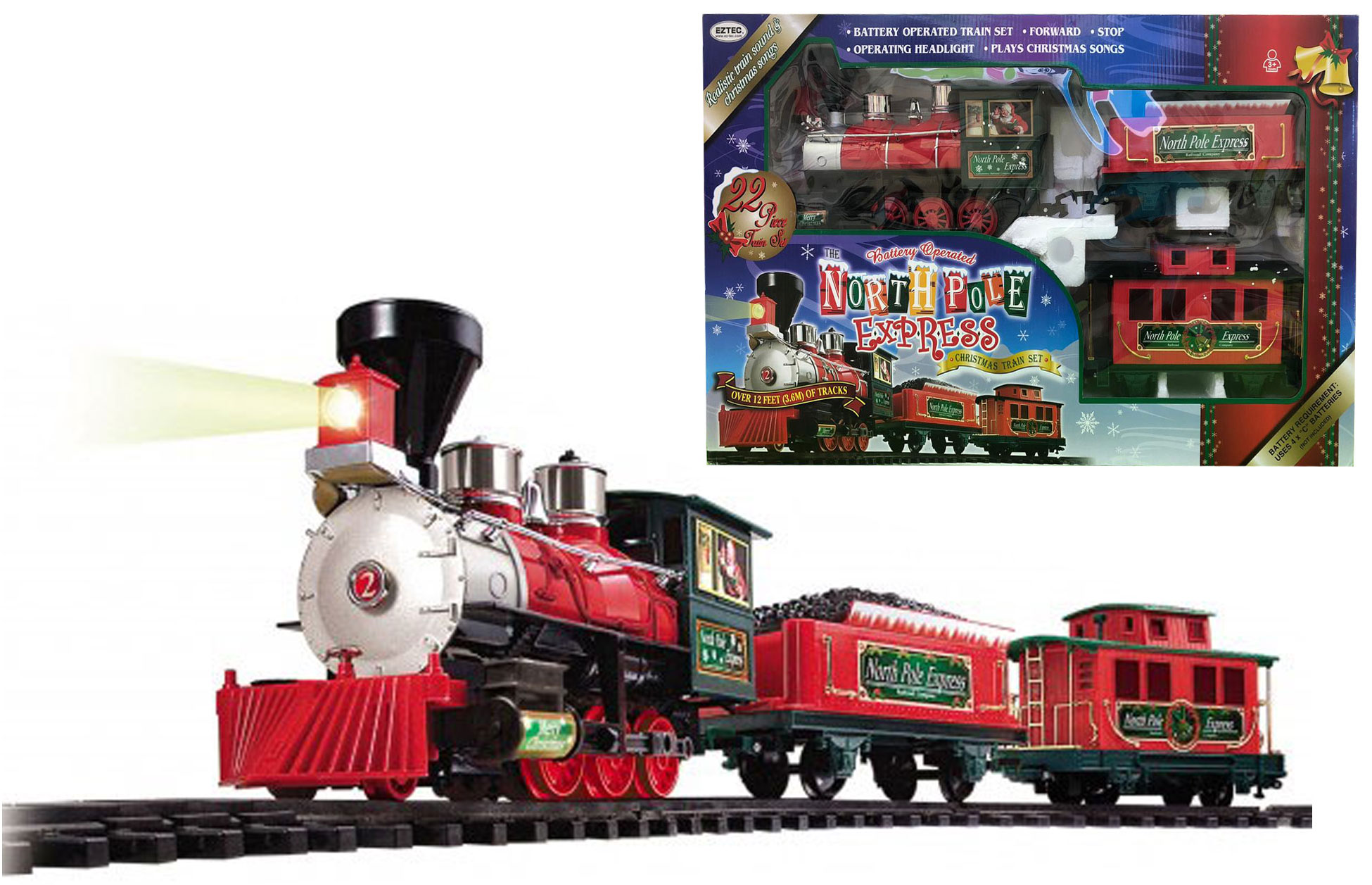 Купить Железная дорога Eztec North Pole Express Train Set 22 части в Москве  в интернет-магазине LEMI KIDS