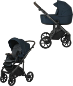 Фотография товара Коляска Roan 2 в1 Bass Next, Navy Blue, Black, ручка темно-коричневая