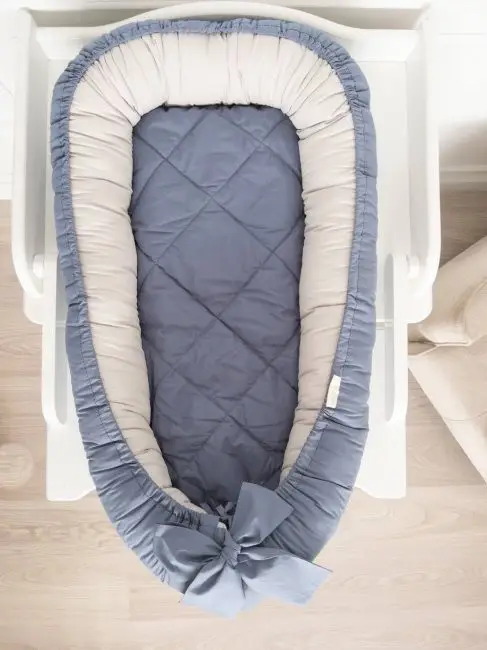 Подушка-гнездышко Organic baby cotton Lappetti, голубая