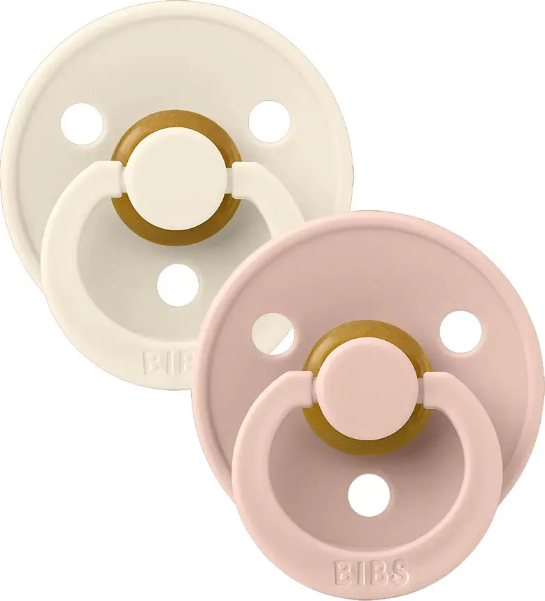 Набор пустышек латексных Bibs Colour Anatomical, Ivory/Blush, 2 шт