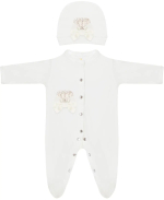 Комплект на выписку 2 предмета Luxury Baby Корона айвори, с молочным бантиком 62