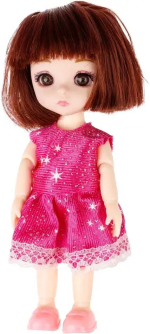 Фотография товара Alisa Kawaii mini 1Toy Кукла 15,2 см с расчёской короткие тёмные волосы