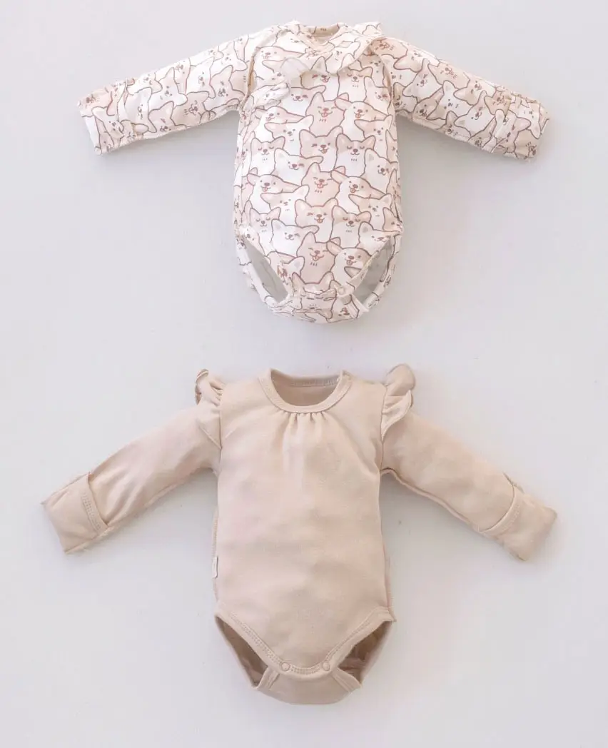 Боди KiDi kids с длинным рукавом Корги Веня  с рюшей 20, 62-68 см