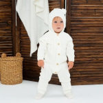Фотография товара Комбинезон вязаный с капюшоном Little Star Араны крем 68
