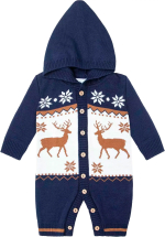 Фотография товара Комбинезон детский Amarobaby Pure Love Christmas, синий, вязаный 62