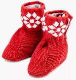 Фотография товара Пинетки детские AmaroBaby Pure Love Christmas, красный, вязаный 3-6 месяцев