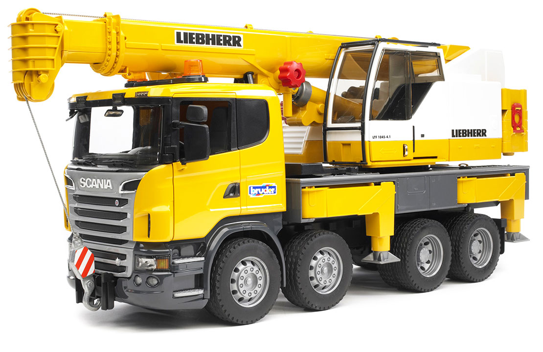 Автокран Bruder Scania R-Series Liebherr (03-570) 1:16 62 см желтый купить  в Москве в интернет-магазине LEMI KIDS