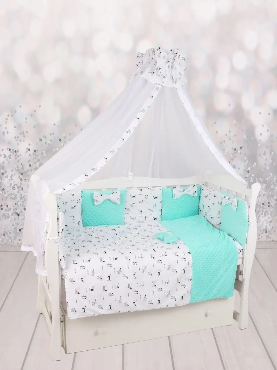 Комплект в кроватку 18 предметов AmaroBaby Exclusive Original Collection Собачки