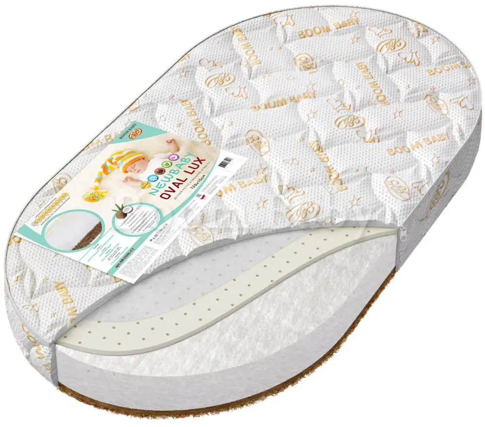 Матрас овальный Boom Baby NewBaby-Oval Lux стеганый трикотаж BB 125x75 см