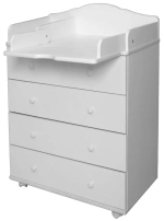 Комод Loona Lupine 800/4 с откидной пеленальной доской, серый