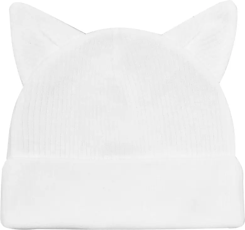 Чепчик Amarobaby Fashion Cat, размер 46-48, молочный