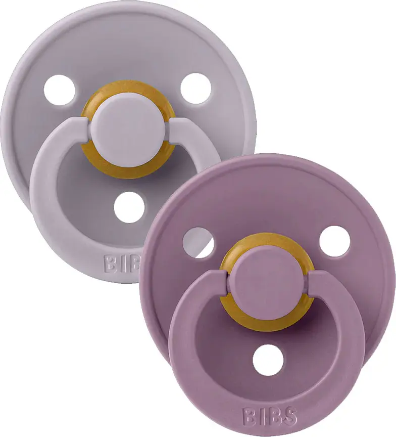 Набор пустышек латексных Bibs Colour Symmetrical, Fossil Grey/Mauve, от 6 месяцев, 2 шт