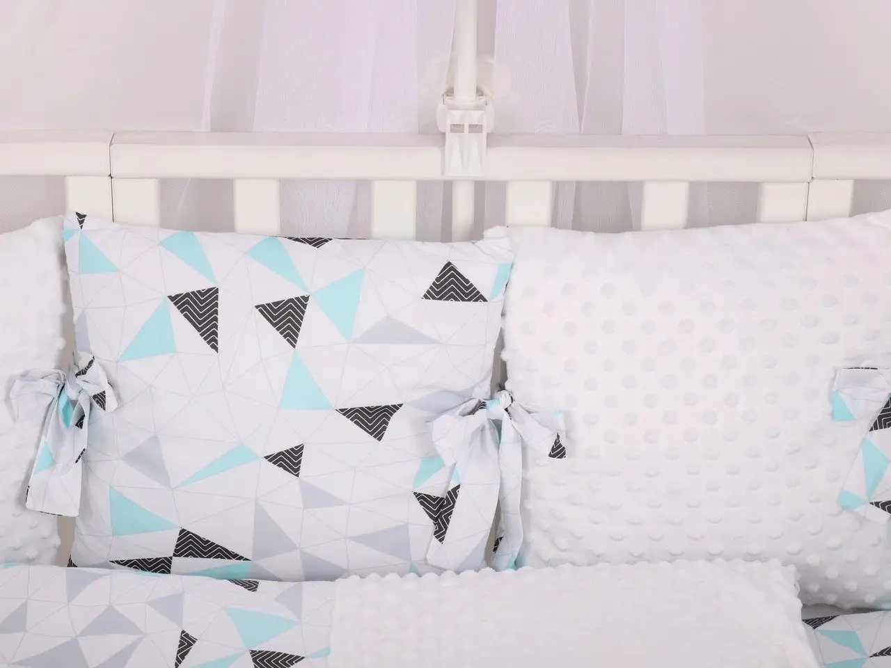 Бортик в кроватку 12 предметов AmaroBaby Exclusive Soft Collection Треугольники