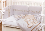 Комплект BoomBaby в кроватку Карапузик, 6 предметов, сатин, серый Комплект BoomBaby в кроватку Карапузик, 6 предметов, сатин, серый