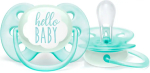 Фотография товара Пустышка Philips Avent Ultra Soft Hello с футляром для хранения и стерилизации 0-6 месяцев