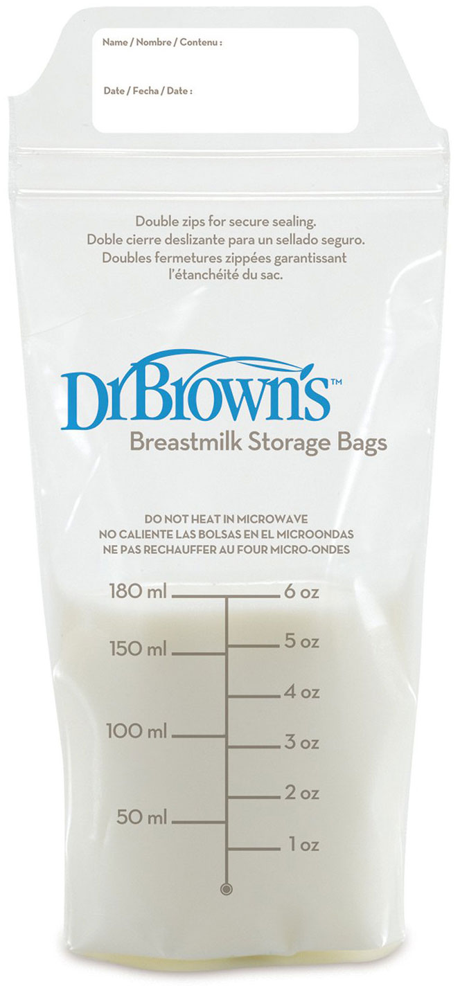 Пакеты для хранения грудного молока Dr. Brown 180 мл 25 штук