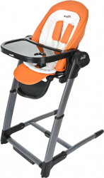 Стул для кормления 3 в1 электрокачели, стул, бустер Triola Pitus, рама черная, охра, оранжевый