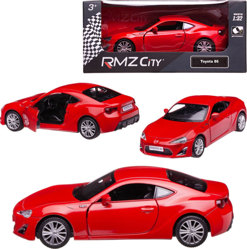 Машина Toyota 86 RMZ City 1:32, инерционная, красная, арт. 554020-RD