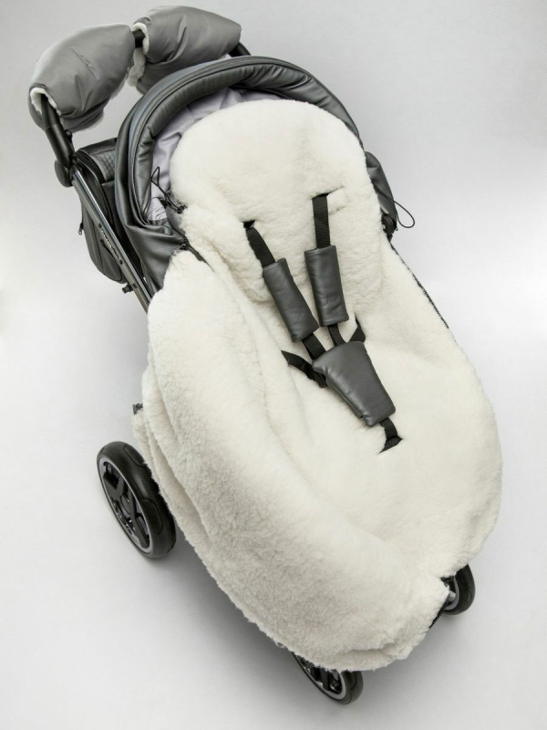 Конверт зимний меховой Amarobaby Snowy Baby, 85 см, серый