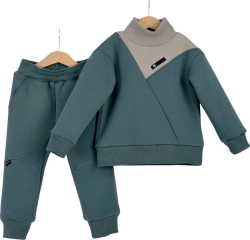 Комплект детский Baby boom Биколор джемпер и брюки штормовое море-серо-бежевый 98
