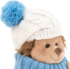 Игрушка мягконабивная Life Ёжик Колюнчик в шапке с голубым помпоном, 15 см