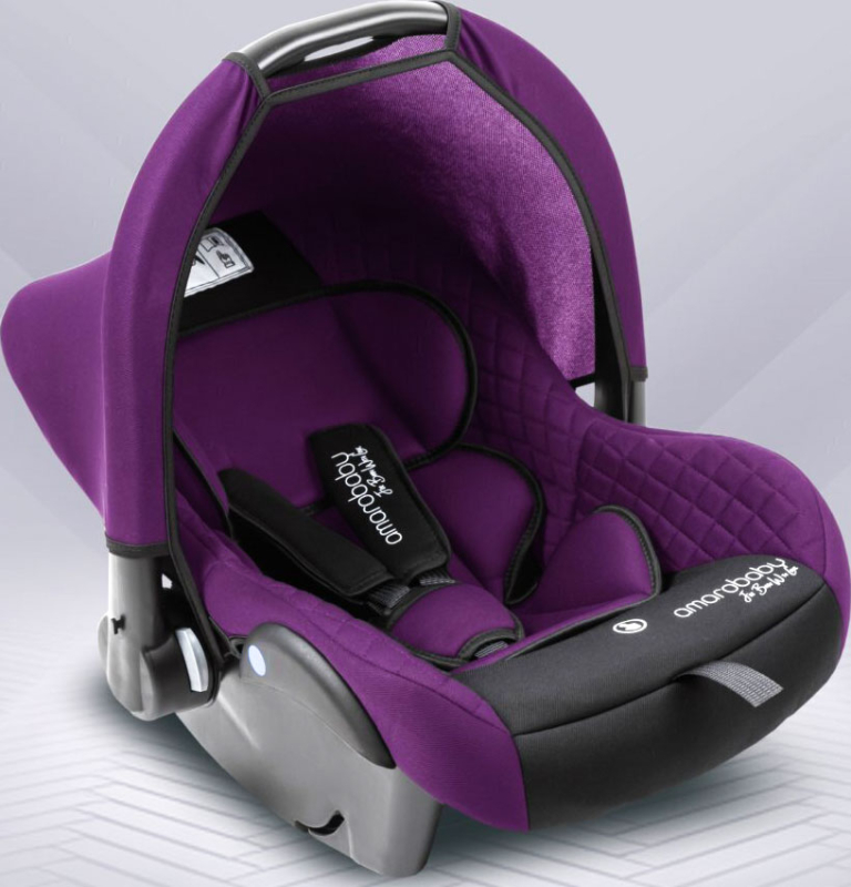 Автокресло детское Amarobaby Baby comfort, группа 0 plus, цвет фиолетовый/чёрный