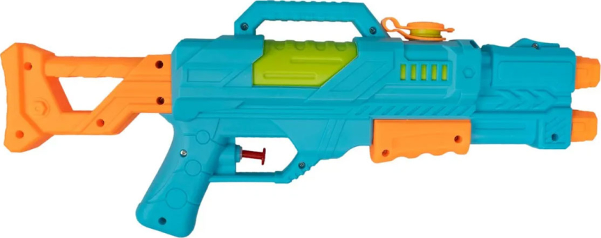 Водный пистолет с помпой Bondibon Наше Лето, РАС, 37х15х4.5 см, 220 мл, голубой