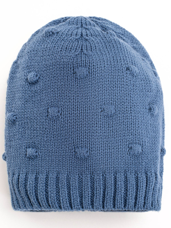 Вязаный комплект Luxury Baby Комбинезон и шапочка синий 68-74 см