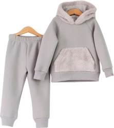 Комплект детский Baby boom, р. 86, серый, джемпер, брюки