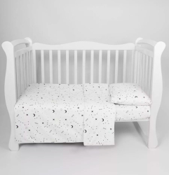 Комплект в кроватку 3 предмета AmaroBaby Baby Boom Stars белый