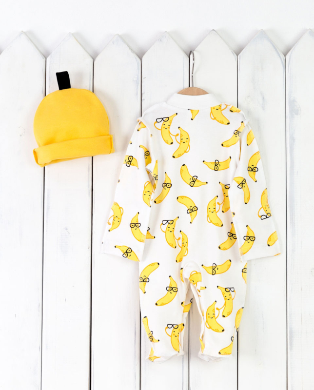 Комплект Baby boom для новорожденных бананы в очках-жёлтый 62