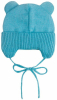 Шапка детская вязаная AmaroBaby Pure Love Bear демисезонная, с подкладом, размер 46-48, голубая