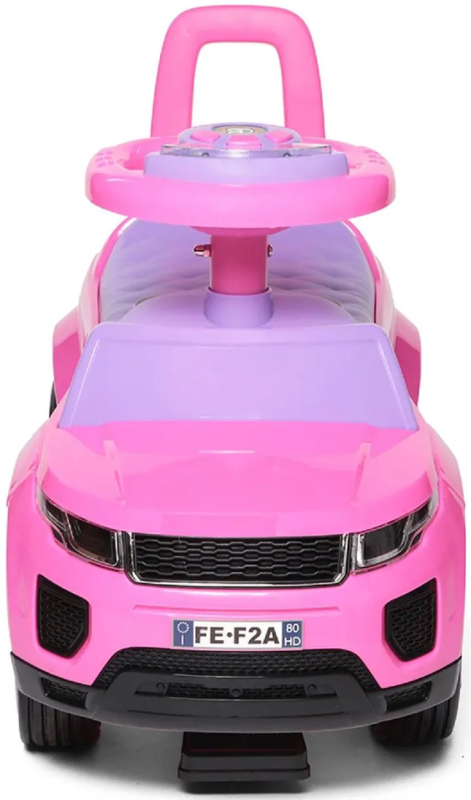 Babycare, Каталка детская Sport car кожаное сиденье, резиновые колеса, розовая