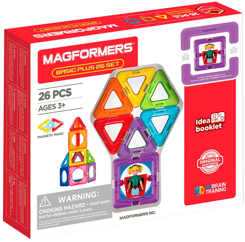 Магнитный конструктор Magformers 715014-Д Basic Plus Set Девочка 26 деталей