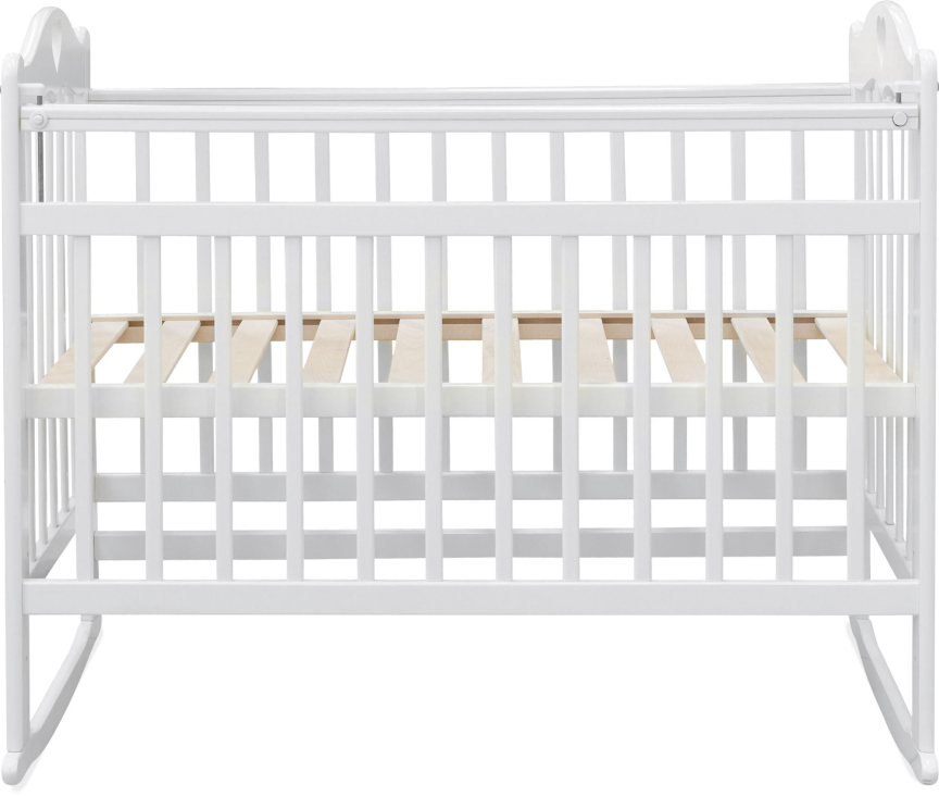 Кроватка Loona Lily с колесом-качалкой, белая