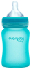 Стеклянная бутылочка с индикатором температуры и защитным силиконовым покрытием Everyday Baby бирюзовый 150 мл