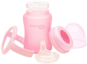 Стеклянная бутылочка-поильник с мягким носиком с защитным силиконовым покрытием Everyday Baby светло-розовый 150 мл