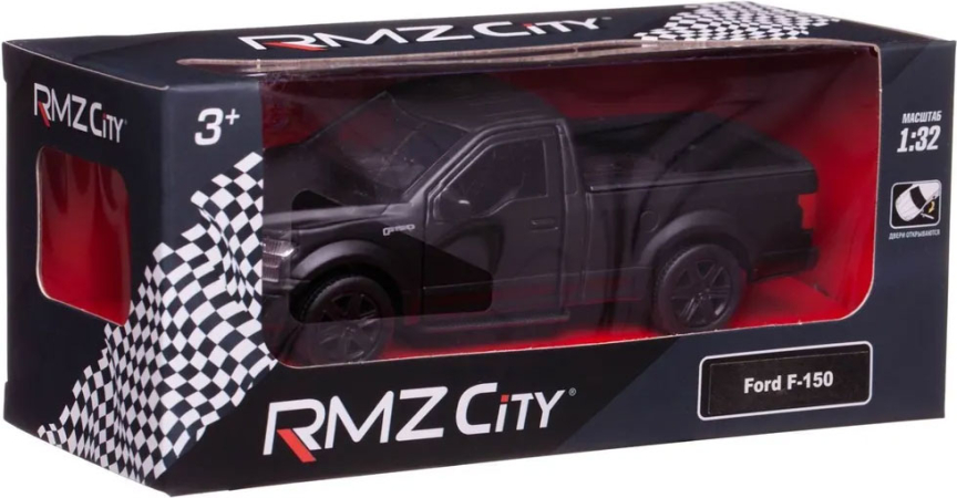 Машина металлическая RMZ City Ford F150 2018, инерционный механизм, чёрная