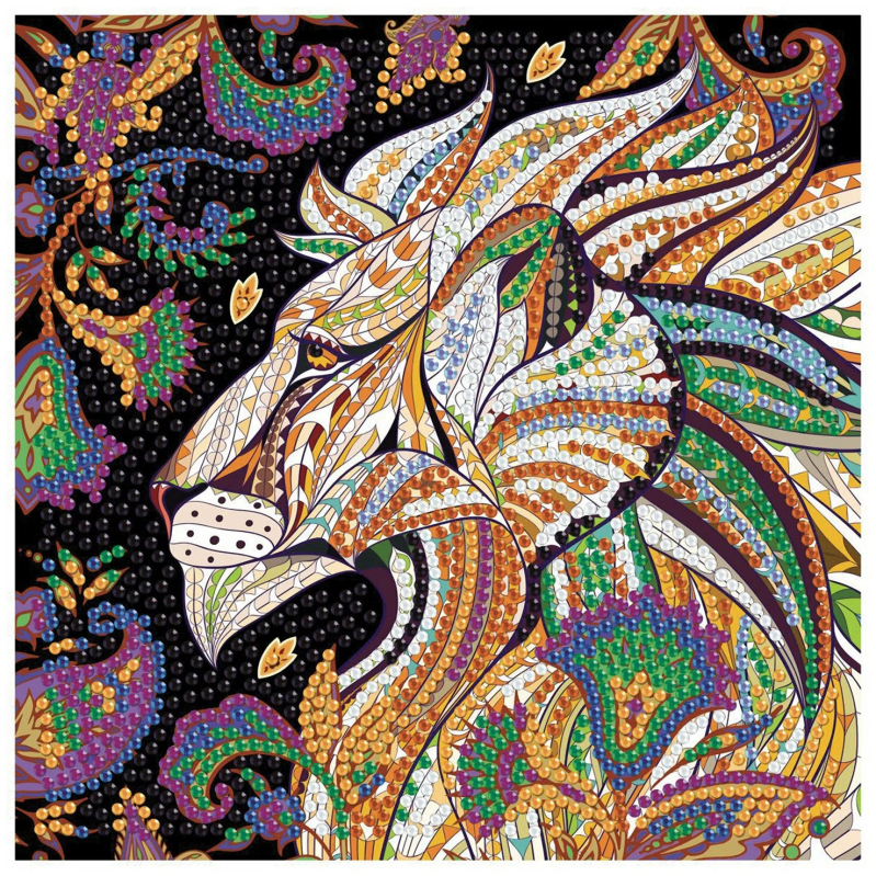 Алмазная мозаика Origami Огненный Лев, 03216