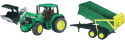 Трактор Bruder John Deere 6920 с погрузчиком и прицепом, зеленый