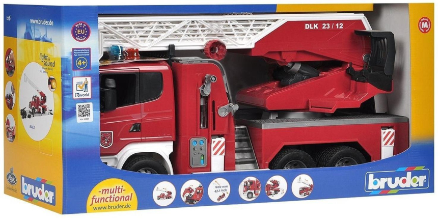 Пожарный автомобиль Bruder Scania (03-590) 1:16 59 см красный/белый