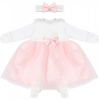 Комплект на выписку Luxury Baby Принцесса комбинезон и платье с розовой юбочкой и блестками 62