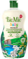 %Экологичный бальзам для мытья детской посуды BioMio Baby Ромашка и иланг-иланг 450 мл