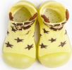 Ботиночки носочки детские Amarobaby First Step Animals желтые, с дышащей подошвой, размер 22