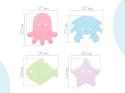 Антискользящие мини-коврики ROXY KIDS для ванны серия Sea Animals, Soft Colors 8 штук