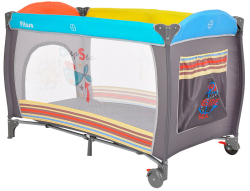 Манеж-кровать Pituso Granada Grey 2 уровня, лаз на молнии, 2 колеса