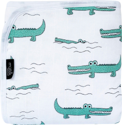 Муслиновое утеплённое одеяло Mjolk Крокодилы 100х75 см